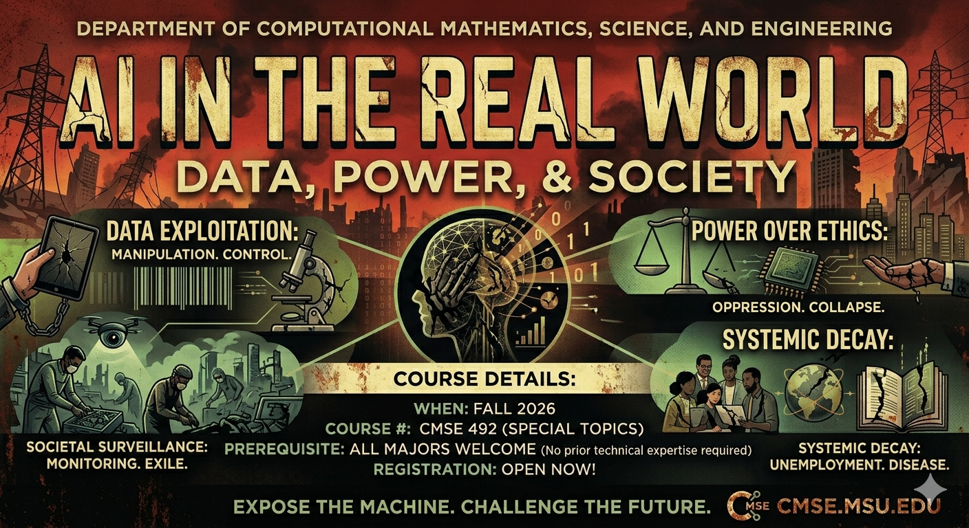 Course Banner made by Google Gemini by prompting it with the summary of the course and asking it to make a banner image for the course from the perspective of someone who is worried about AI.